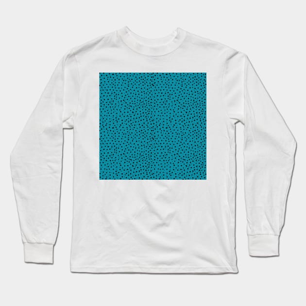 Cheetah Pattern on Cerulean Long Sleeve T-Shirt by ButterflyInTheAttic